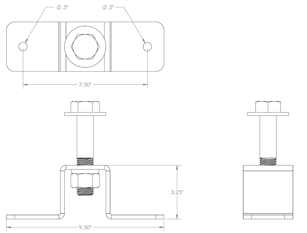 Floor/Wall Mount 3x3 Bracket